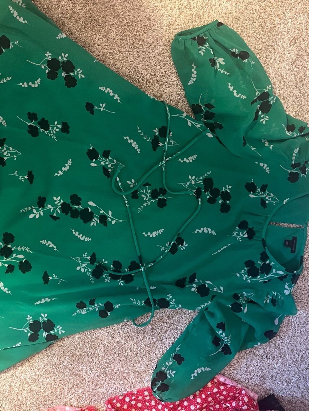 Green tie dress